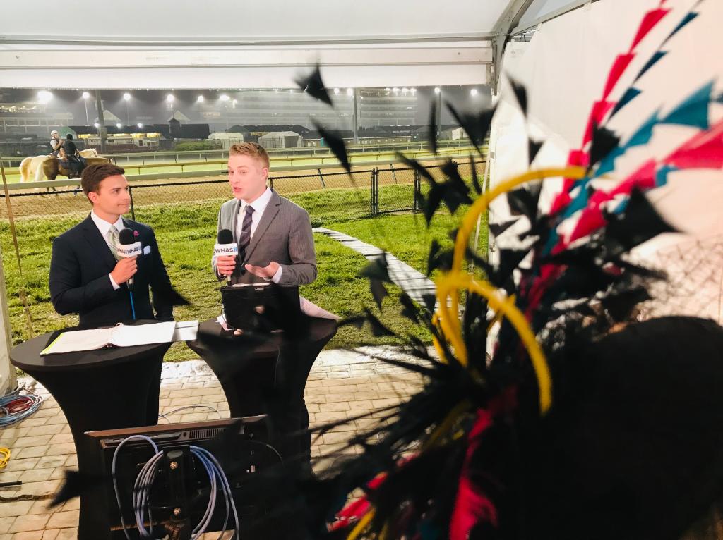 On the set at Churchill Downs. (Photo provided by WHAS)